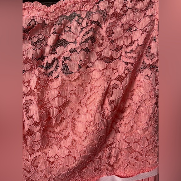Worn Once David’s Bridal Coral Peach Lace Top Dress Sz 14 Prom Bridesmaid Formal - Picture 3 of 5